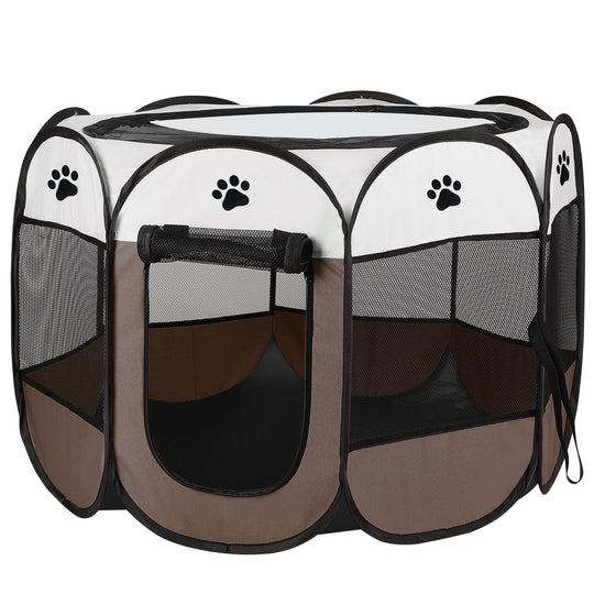 Portable Foldable Pet Tent Exercise Pen Kennel Removable Zipper Top and Bottom Water Resistant Indoor Outdoor Use For Dogs Cats Other Pets