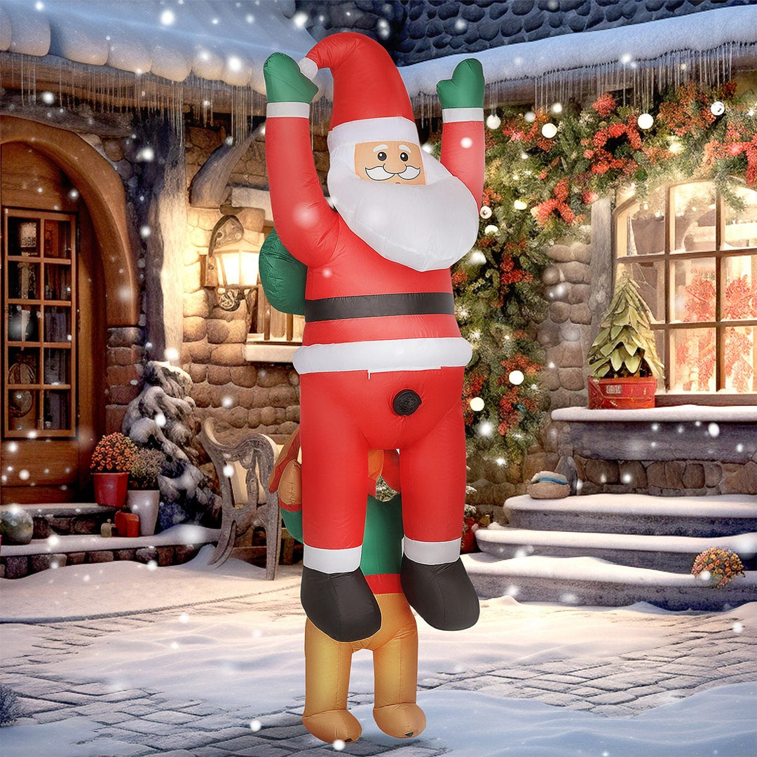 7FT Inflatable Hanging Santa with LED Lights and Built-In Fan