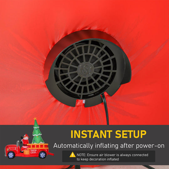 7.5FT Inflatable Santa Truck with LED Christmas Tree Decoration