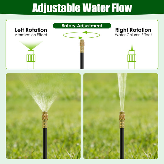 360° Bendable Drip Irrigation System with 49FT 5/8” Tubing Hose 5/16” Faucet Connector Automatic Watering Misting Kit For Garden Greenhouse Yard Lawn