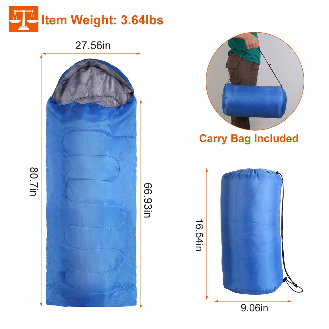 Camping Sleeping Bag for Adults & Teens, Moisture-Proof 32-50℉ with Carry Bag