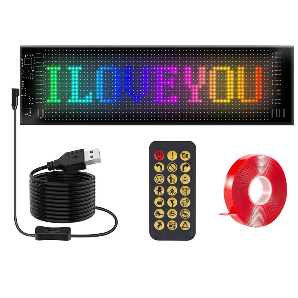 2Pack 20x64 Matrix Devil Eyes Lights For Car Ultra-thin Programmable LED Car Signs with APP Remote Control DIY Design Text Patterns Animations