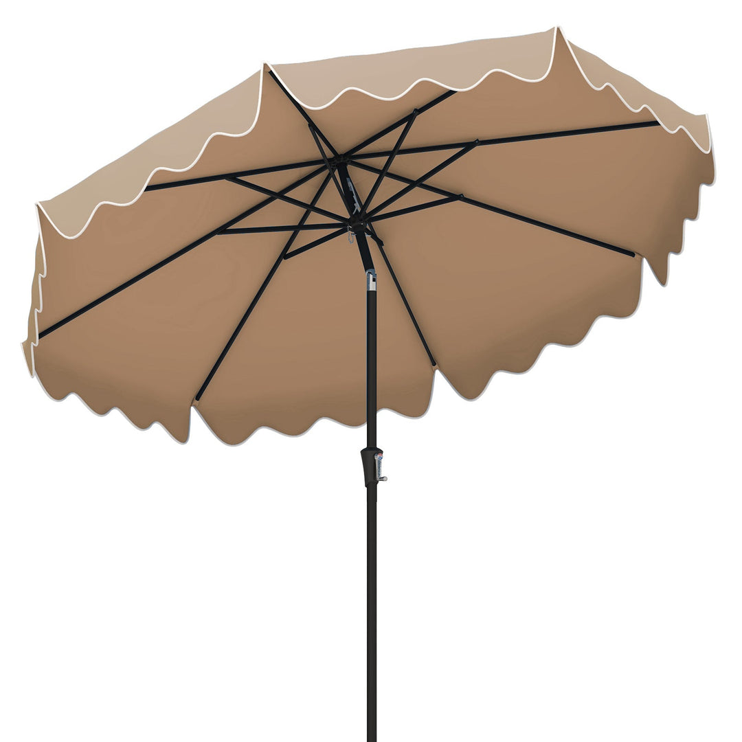 9 Feet Patio Umbrella with Crank Handle and Push Button Tilt