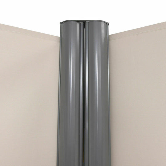 237 x 71 Inch Patio Retractable Double Folding Side Awning Screen Divider