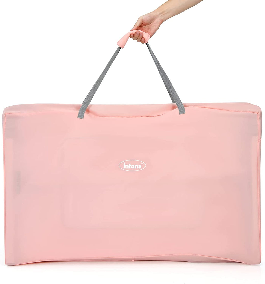 Portable Baby Bedside Sleeper with Adjustable Heights and Angle-Pink