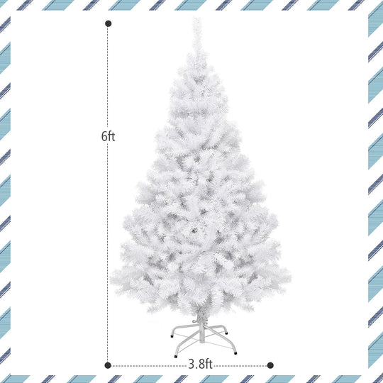 6' / 7.5' / 9' Hinged Artificial Christmas Tree with Metal Stand
