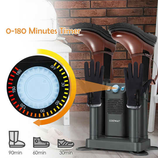 Electric Shoe Boot Dryer 4 Shoes with 180 Mins Timer Ozone Disinfection