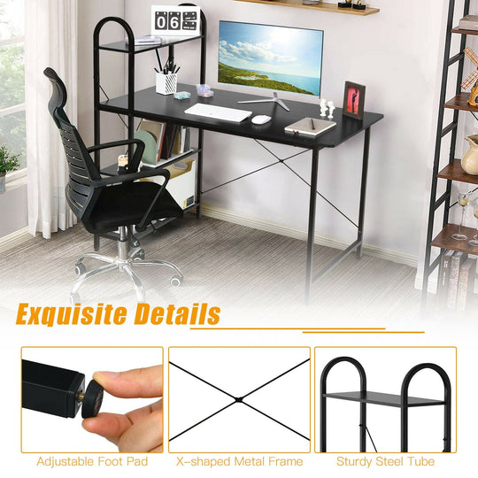 48-Inch Reversible Computer Desk with Storage Shelf