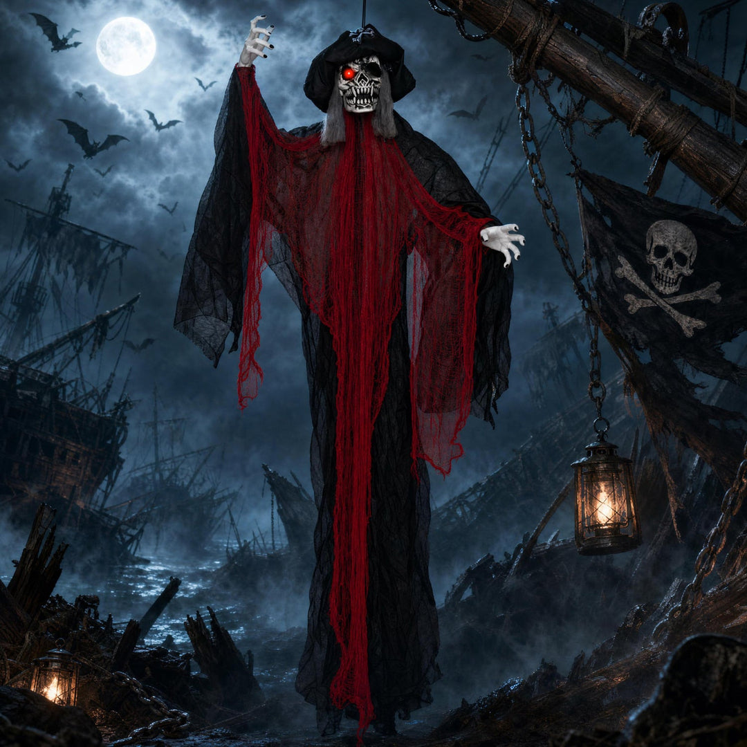 Animated Hanging Pirate Decoration 9.4 Ft with Sound & Lights