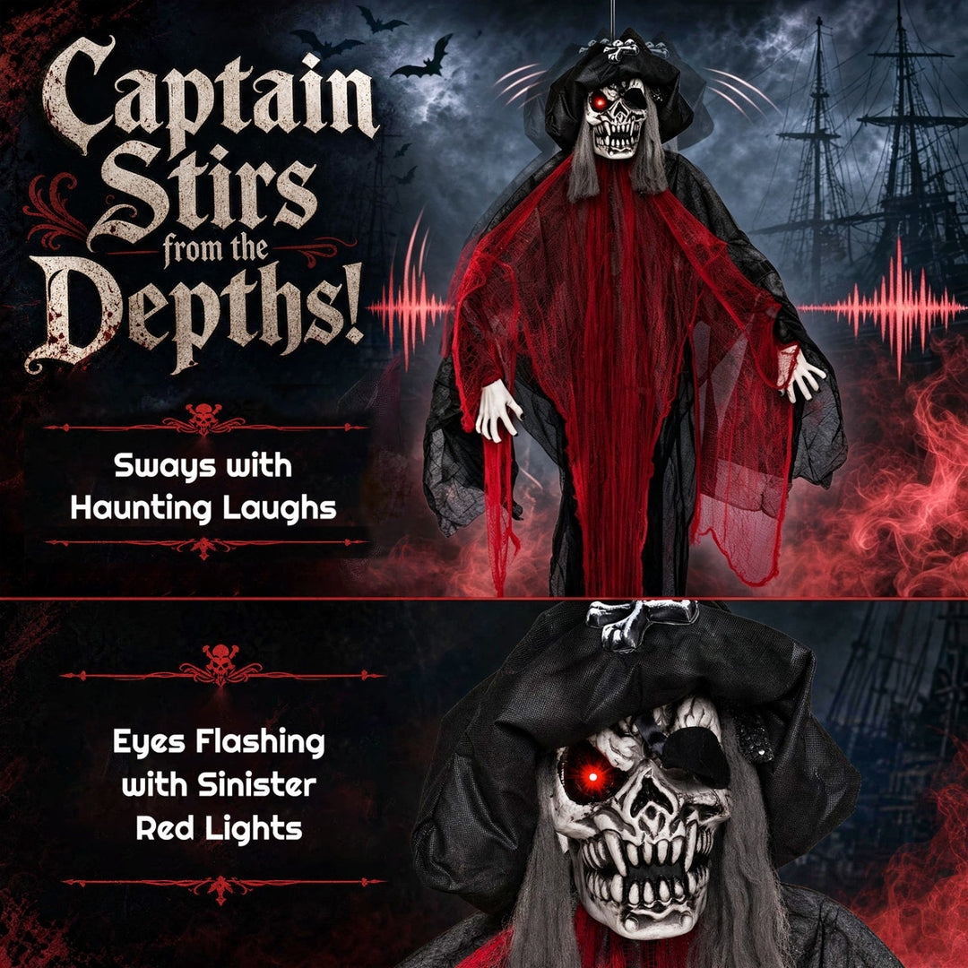 Animated Hanging Pirate Decoration 9.4 Ft with Sound & Lights