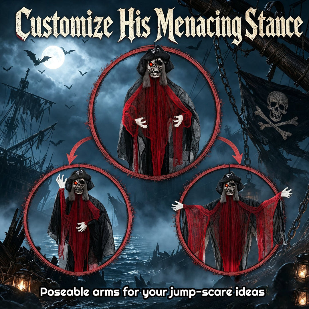 Animated Hanging Pirate Decoration 9.4 Ft with Sound & Lights