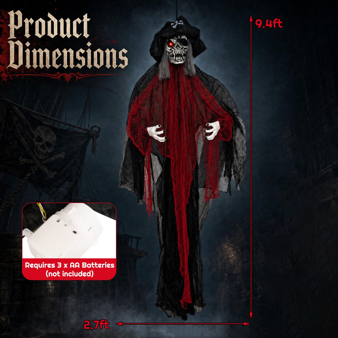 Animated Hanging Pirate Decoration 9.4 Ft with Sound & Lights