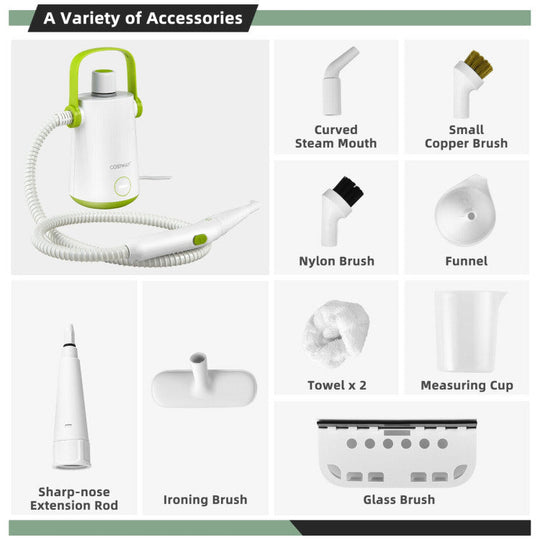 1000W Multifunction Portable Hand-held Steam Cleaner with 10 Accessories