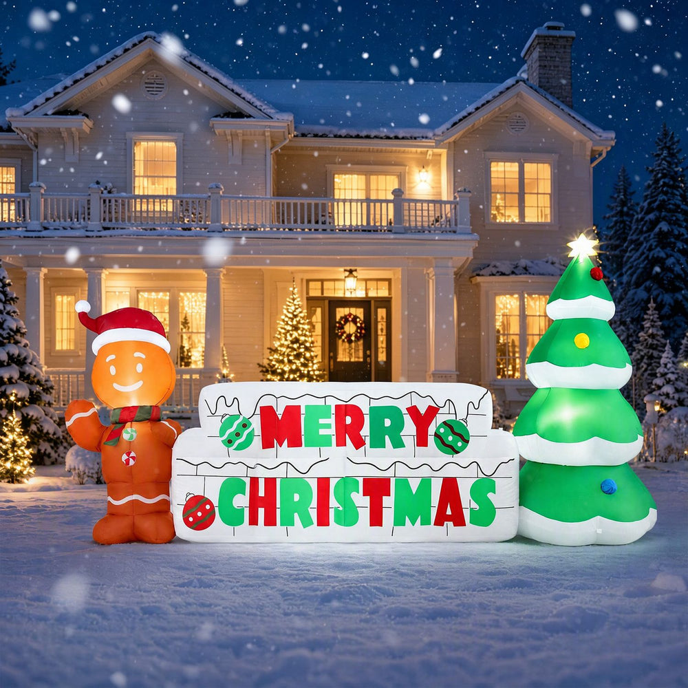 9.5 FT Long Inflatable Merry Christmas Sign Outdoor Decoration