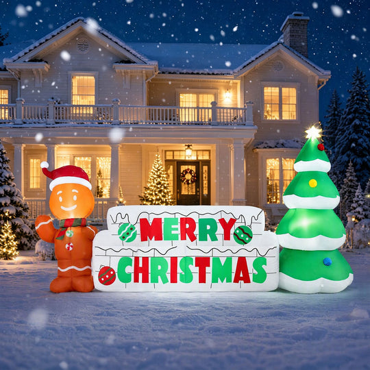 9.5 FT Long Inflatable Merry Christmas Sign Outdoor Decoration