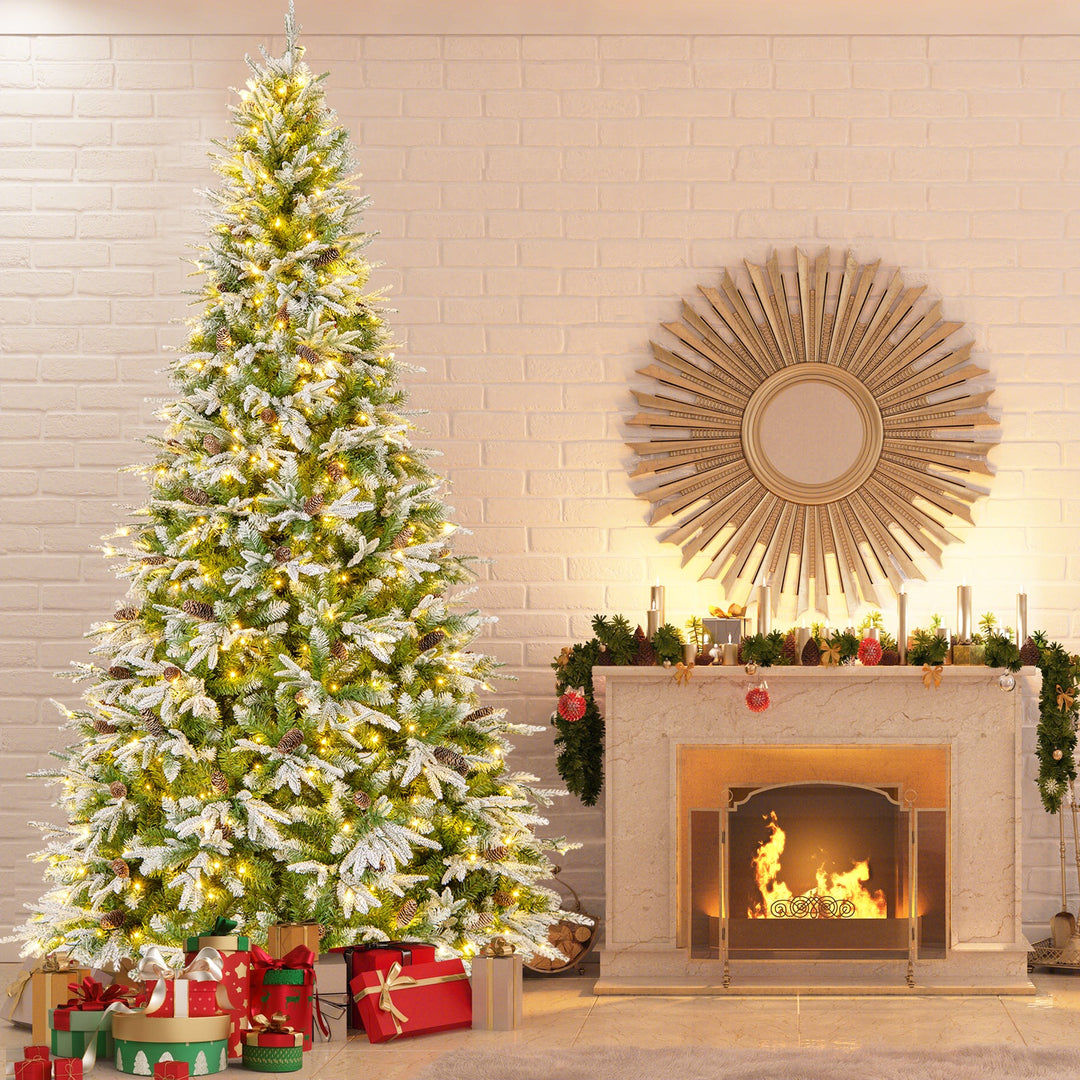6/7.5/9 FT Pre-Lit Artificial Christmas Tree with 765/1135/1871 Tips and 280/470/690 Warm-White LED Lights