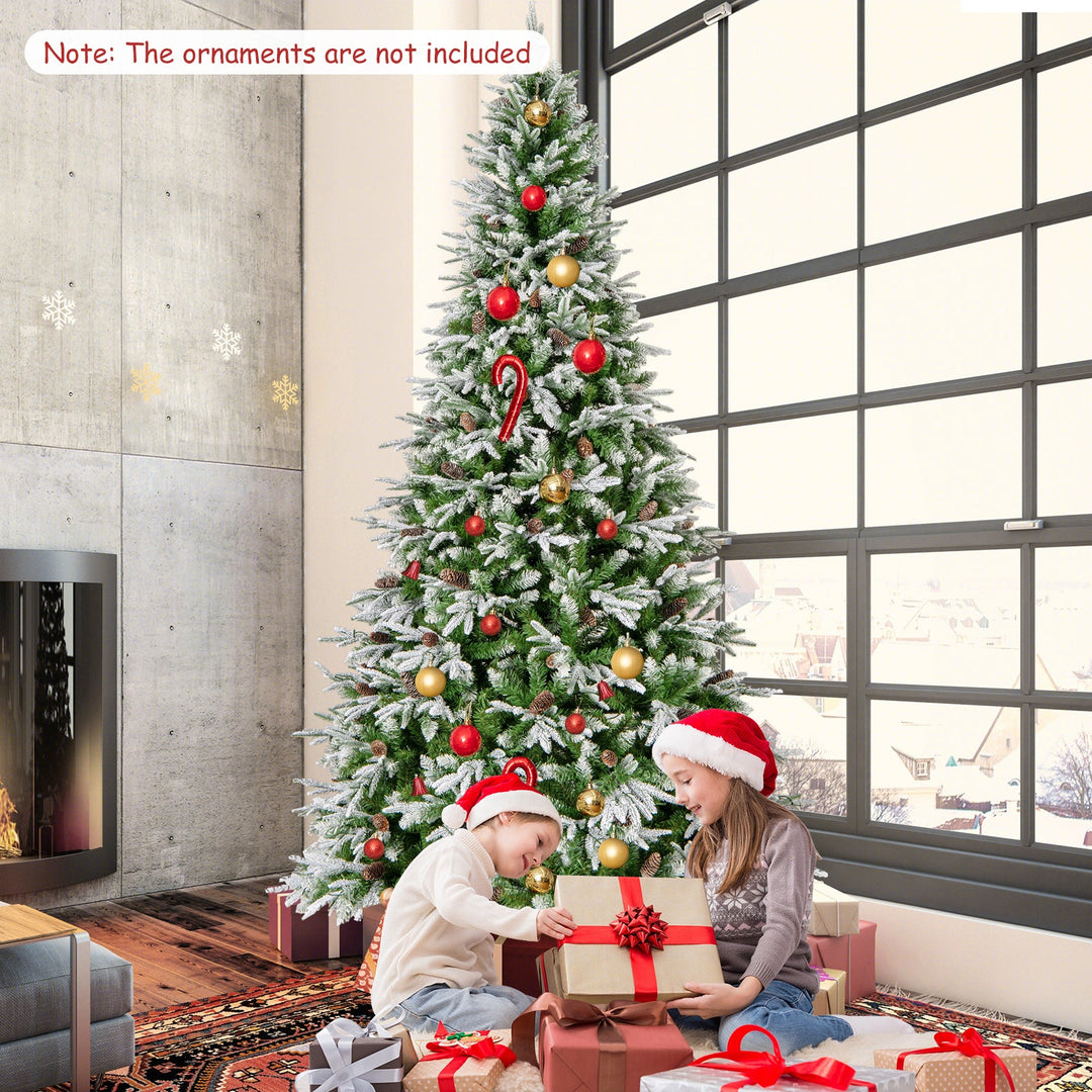 6/7.5/9 FT Pre-Lit Artificial Christmas Tree with 765/1135/1871 Tips and 280/470/690 Warm-White LED Lights