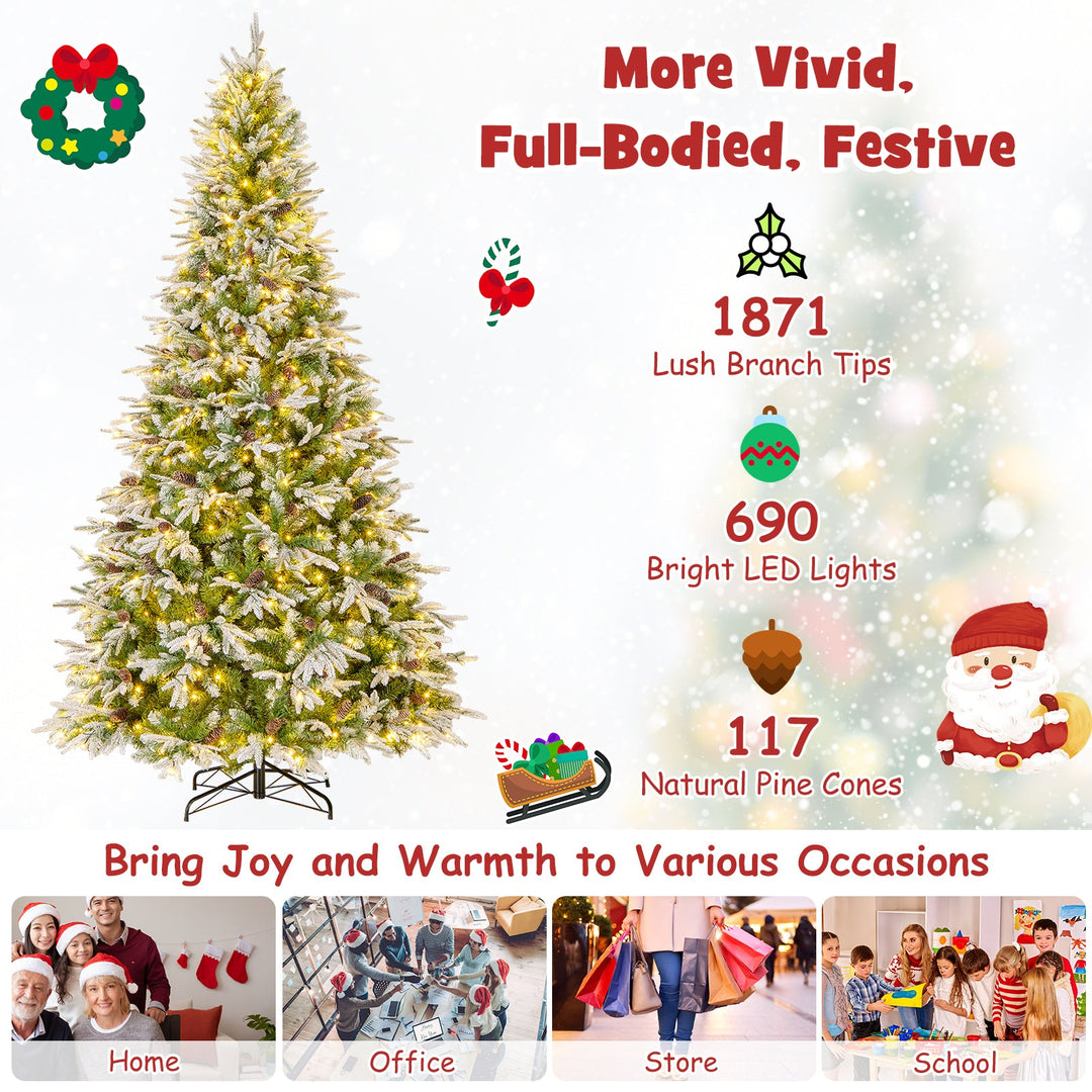 6/7.5/9 FT Pre-Lit Artificial Christmas Tree with 765/1135/1871 Tips and 280/470/690 Warm-White LED Lights