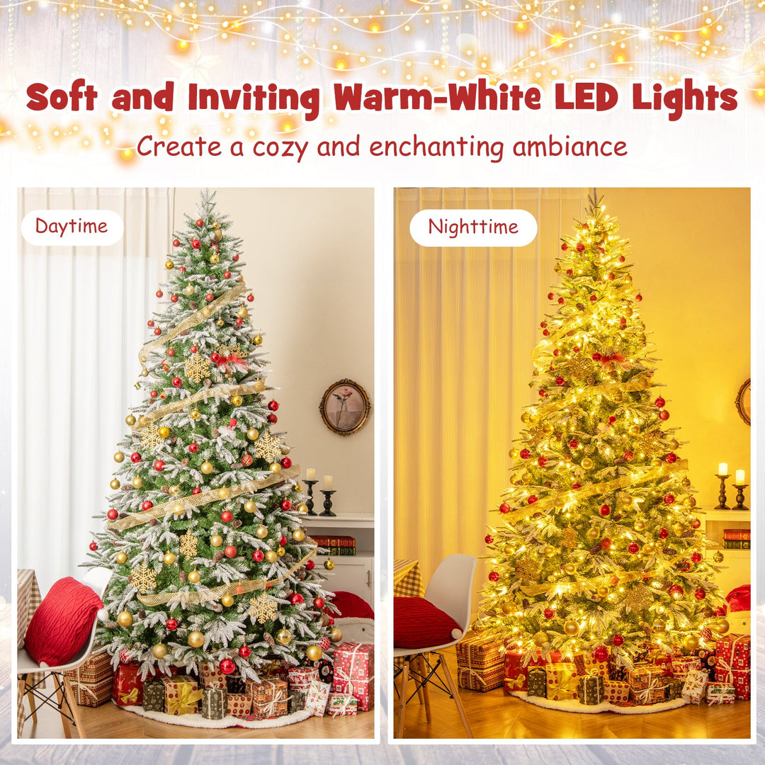 6/7.5/9 FT Pre-Lit Artificial Christmas Tree with 765/1135/1871 Tips and 280/470/690 Warm-White LED Lights