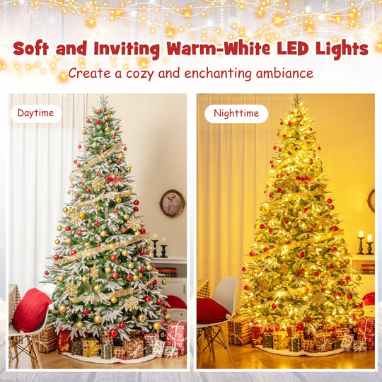 6/7.5/9 FT Pre-Lit Artificial Christmas Tree with 765/1135/1871 Tips and 280/470/690 Warm-White LED Lights