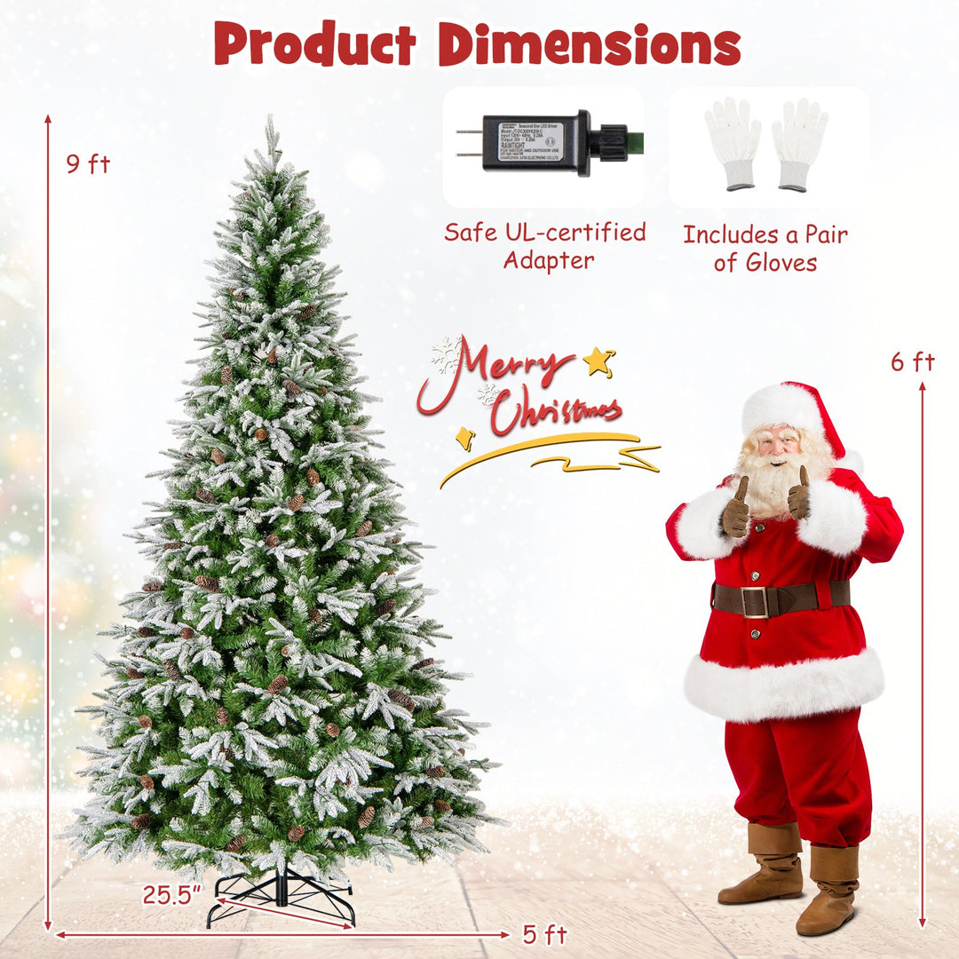 6/7.5/9 FT Pre-Lit Artificial Christmas Tree with 765/1135/1871 Tips and 280/470/690 Warm-White LED Lights