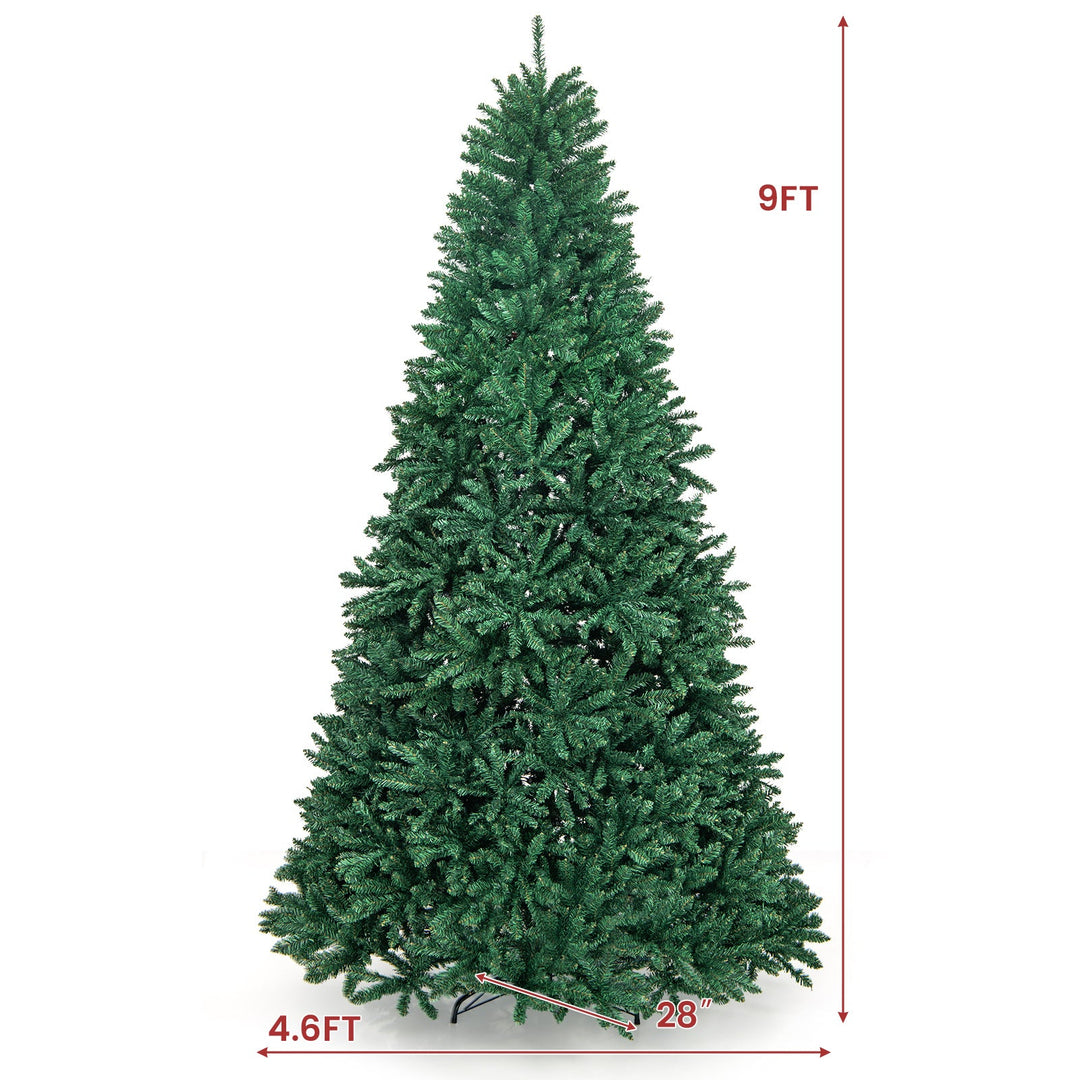 9 Feet Hinged Premium Artificial PVC Christmas Tree with Solid Metal Stand