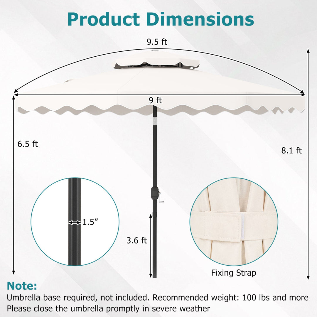 9 Feet Patio Umbrella with Push Button Tilt and Crank