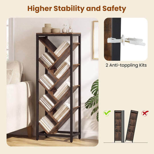 9-Tier Freestanding Bookcase for Hardcover Books