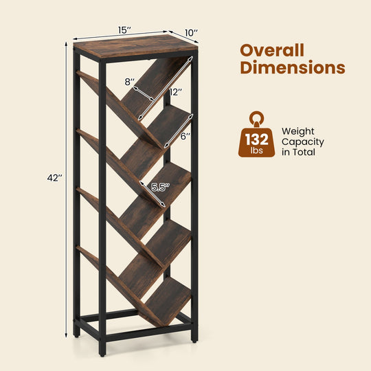 9-Tier Freestanding Bookcase for Hardcover Books