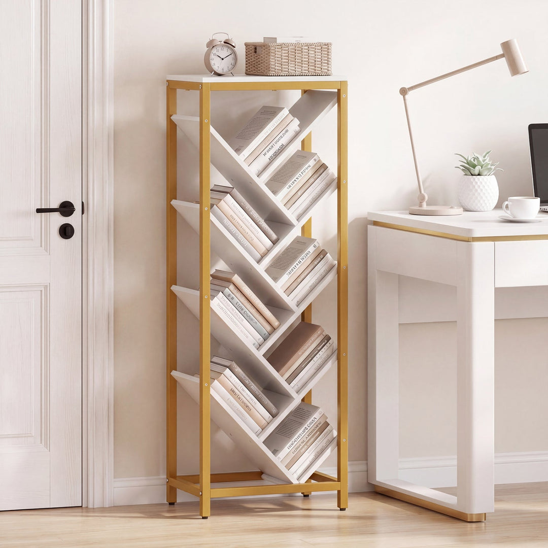 9-Tier Freestanding Bookcase for Hardcover Books