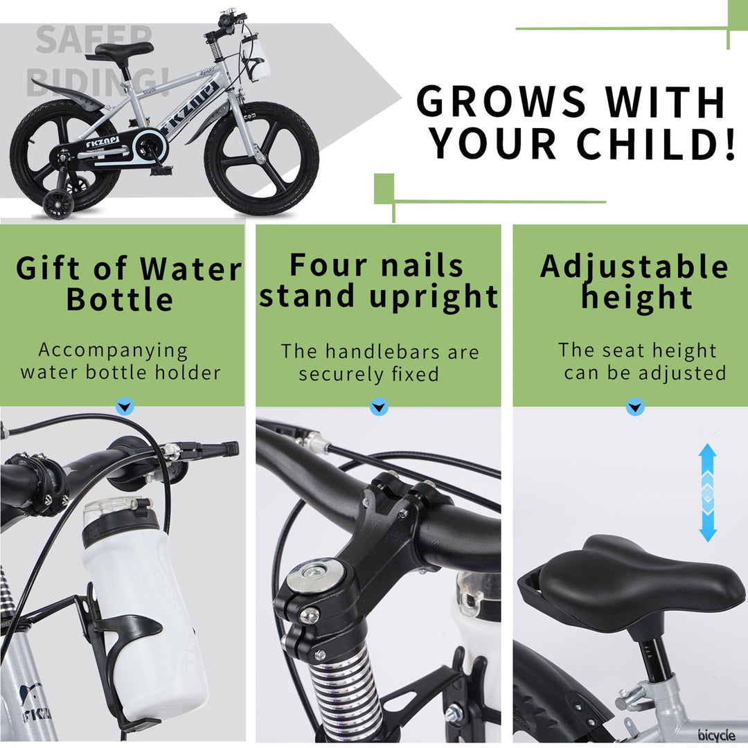 16 Inch Kids Bike with Training Wheels and Adjustable Seat