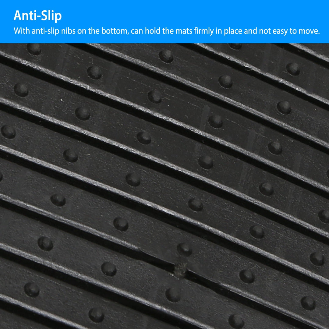 3Pcs Automotive Floor Mats Set Front Rear PVC Rubber Floor Mats Heavy Duty Drive Vehicle Car Mats with Trimmable Design Fit Most Cars SUVs Trucks