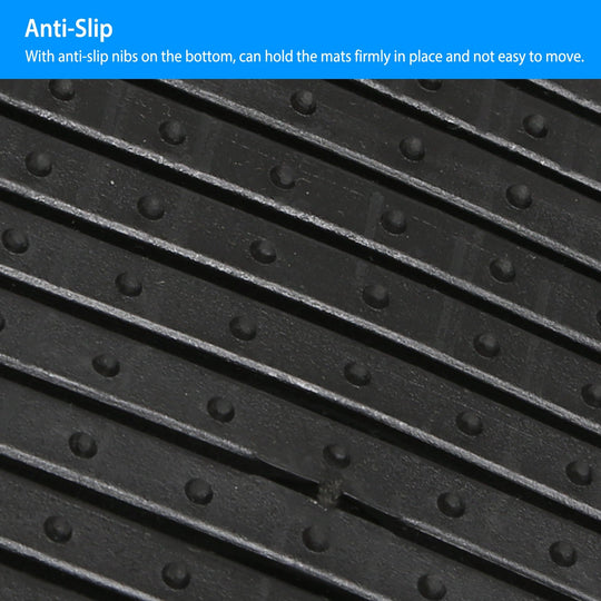 3Pcs Automotive Floor Mats Set Front Rear PVC Rubber Floor Mats Heavy Duty Drive Vehicle Car Mats with Trimmable Design Fit Most Cars SUVs Trucks