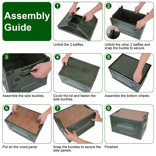 Collapsible Storage Bin – Stackable Organizer with Wheels & Lockable Doors