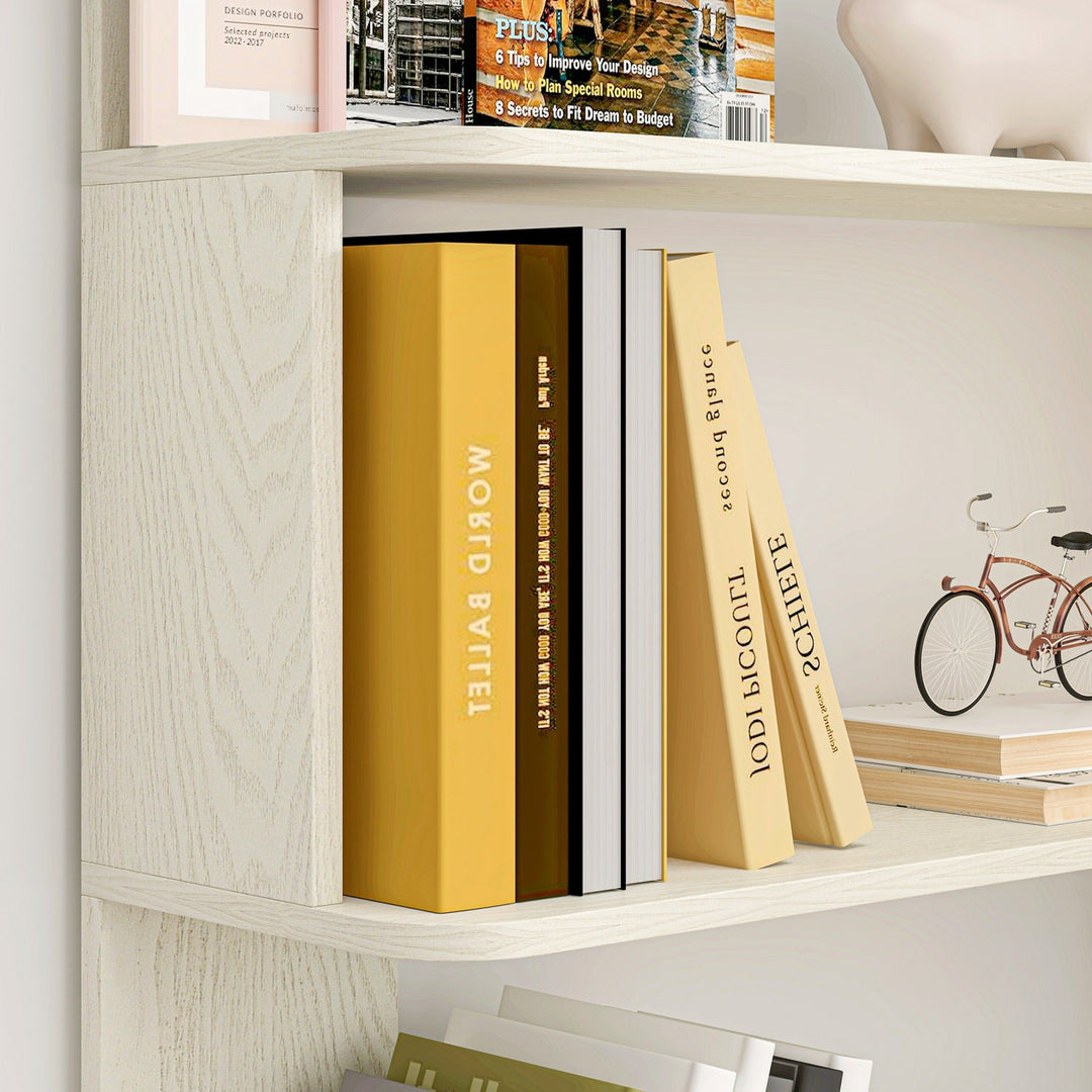 5-Tier L-Shaped Corner Bookshelf with 6 Open Shelves