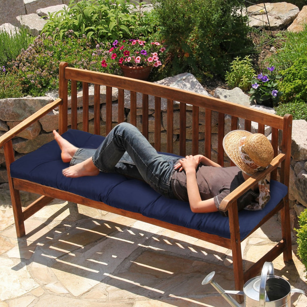 Bench Seat Cushion For Indoor Outdoor Furniture Non Slip Long Chair Cushion with Ties Strap  Swing Cushion 51.18x19.68IN For Garden Patio Balcony Entr