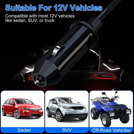 200W 12V Car Inverter DC12V to AC110V Vehicle Power Converter with 2 110V AC Outlets 1 Type-C 3 USB Ports Quick Charge Overheat Protection Voltage Dis