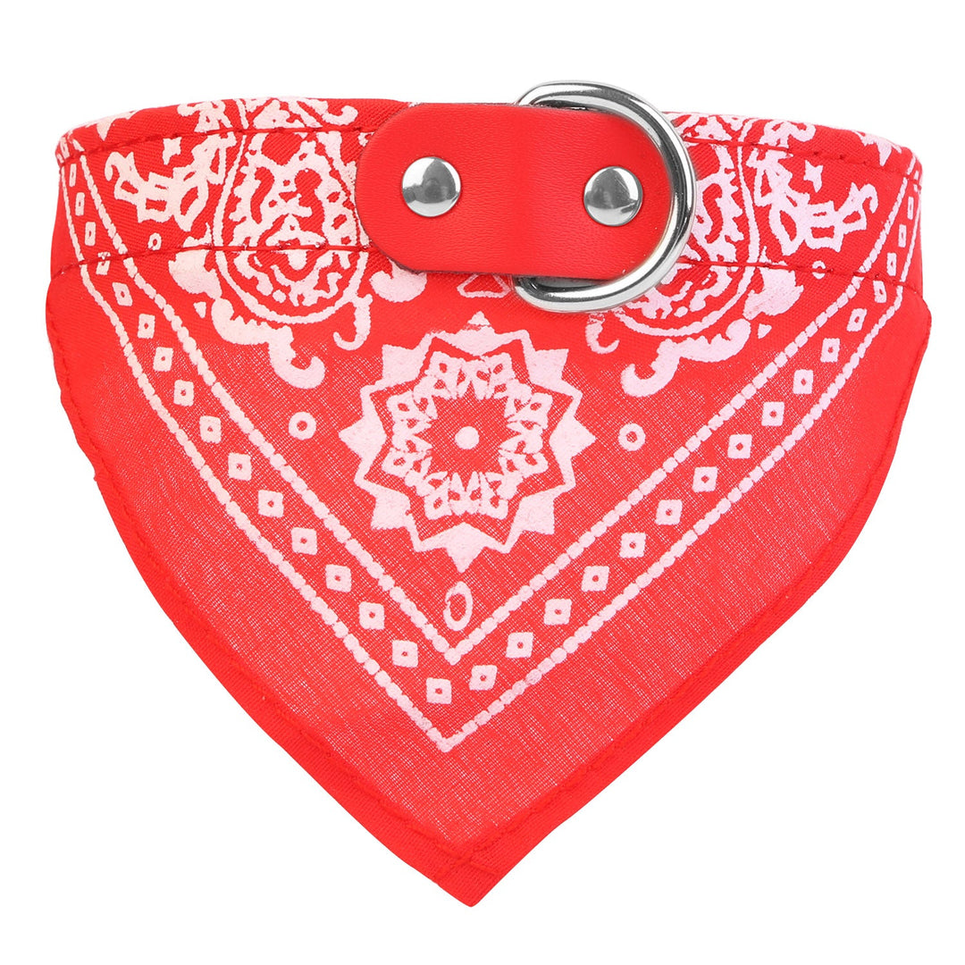 Adjustable Bandana Leather Pet Collar Triangle Scarf