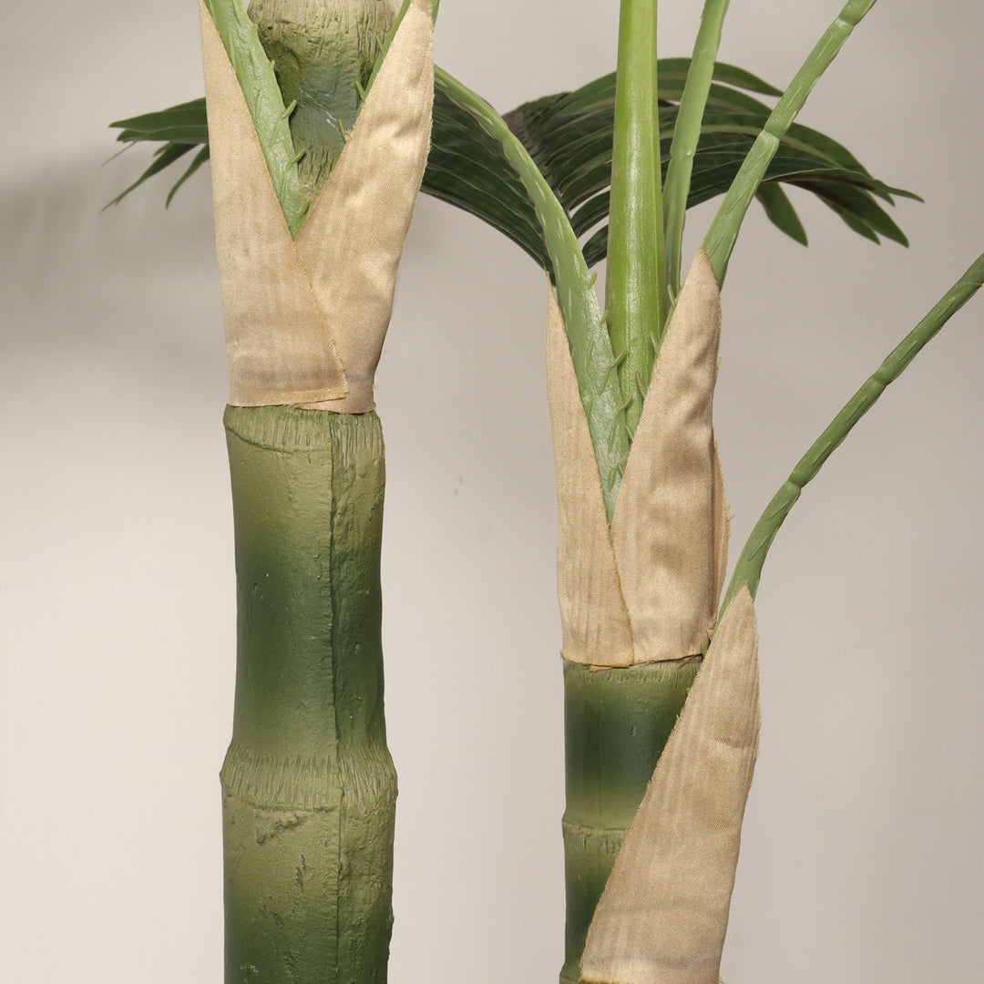 6FT Artificial Golden Cane Palm Tree with Black Pot