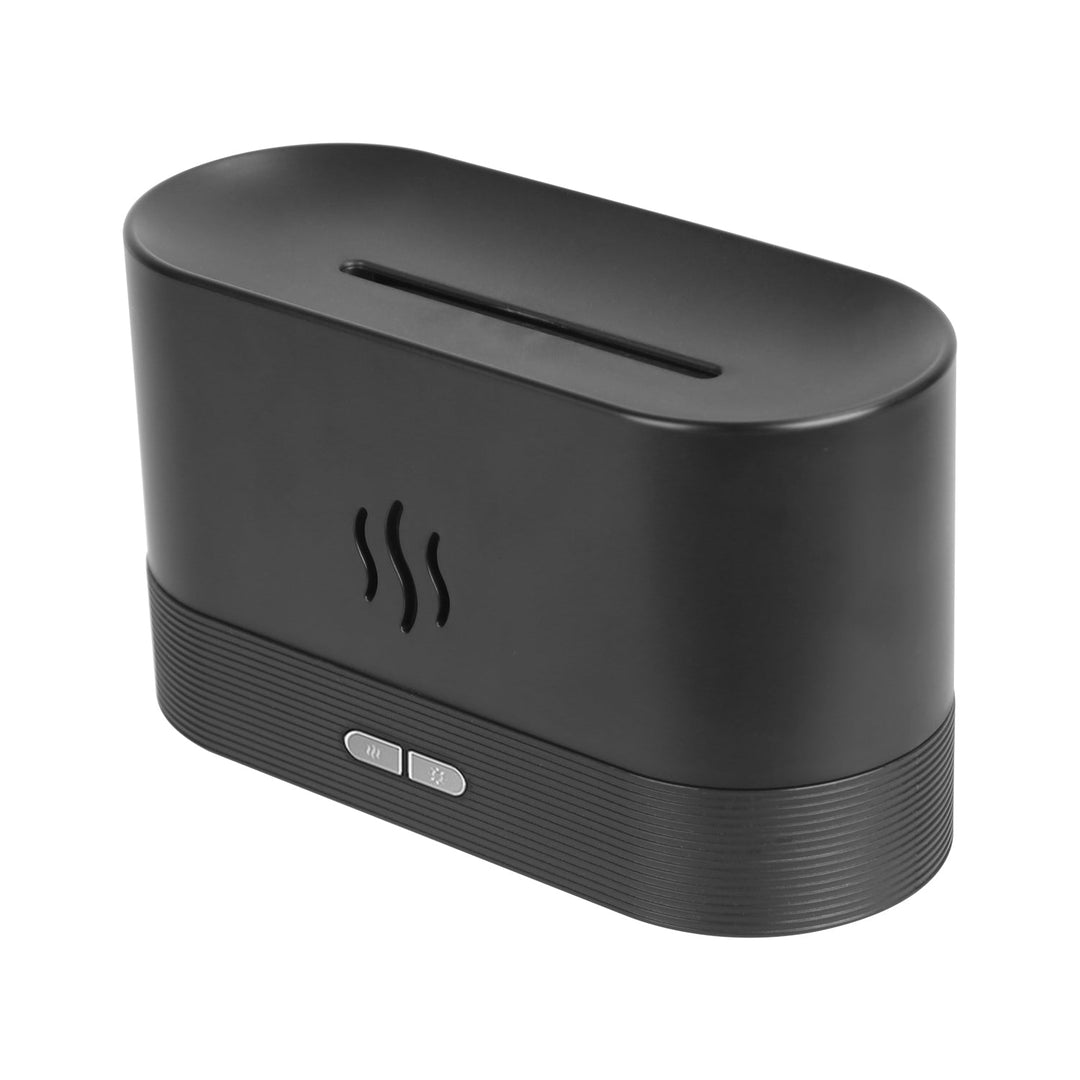3D Flame Air Humidifier Essential Oil Ultrasonic Aroma Diffuser Bedroom Mist Home Spa Yoga Office Relax 2 Brightness with No Water Auto off Protection