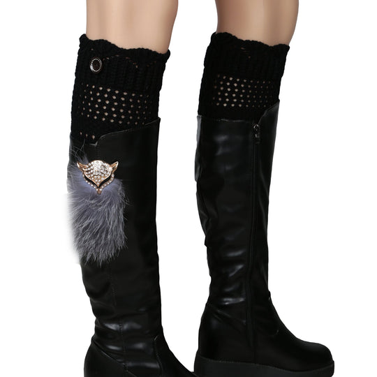 Women Winter Crochet Knit Leg Warmers