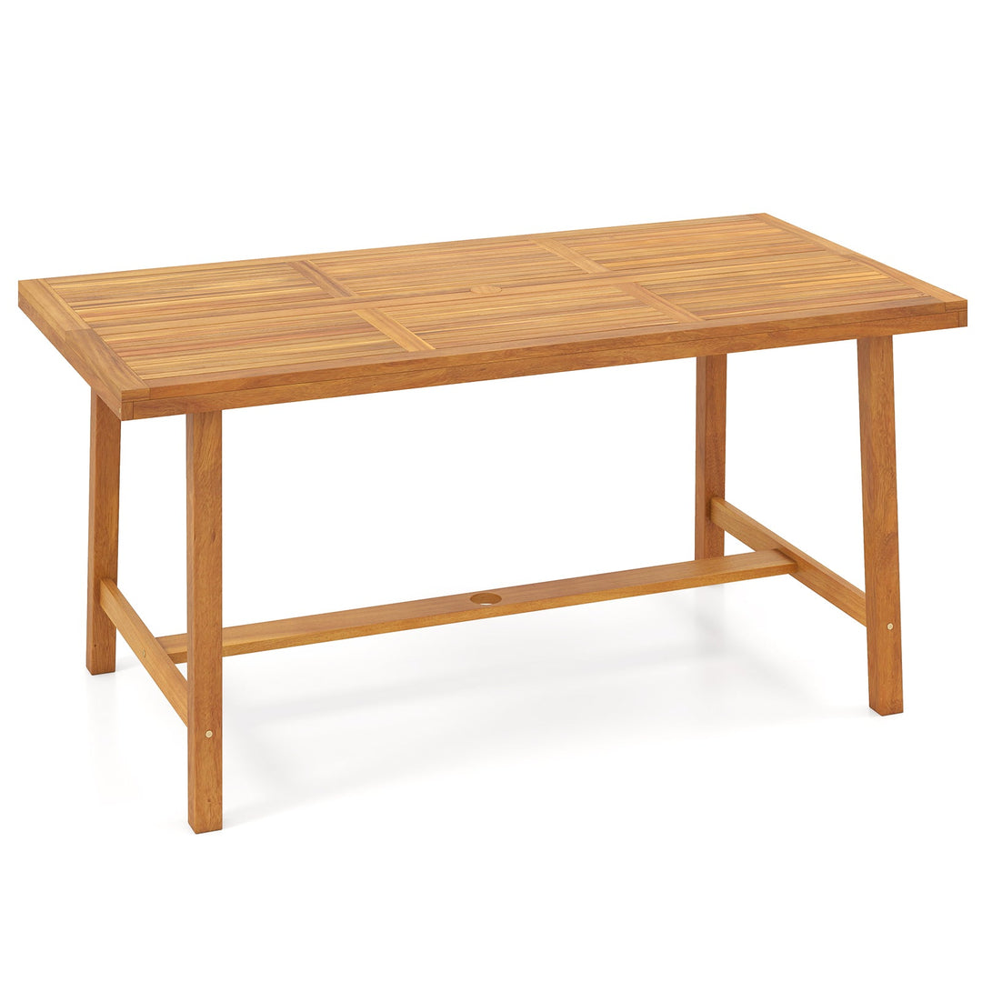 Acacia Wood Dining Table for 6 People Heavy-Duty Indoor Outdoor
