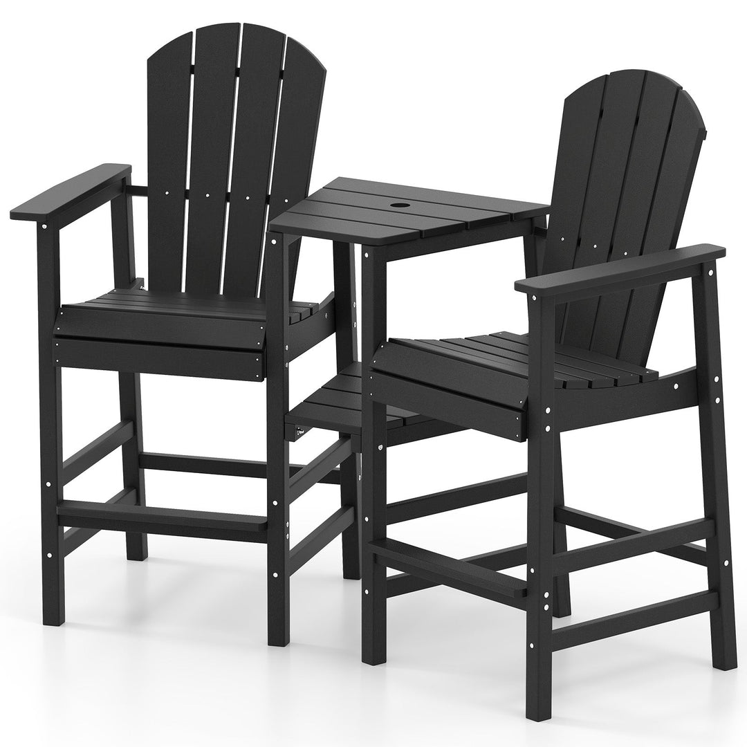 2-Seat Adirondack Chair All-Weather Adirondack Chair with Double Connecting Tray