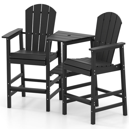 2-Seat Adirondack Chair All-Weather Adirondack Chair with Double Connecting Tray