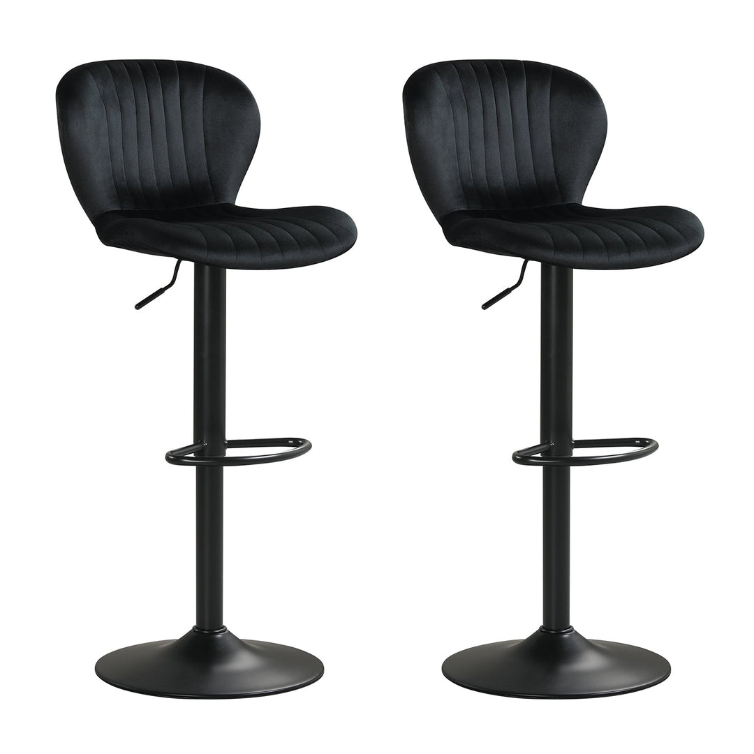 Adjustable Counter Height Chairs Set of 2 with Velvet Upholstered Backrests