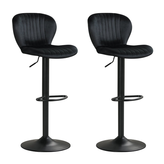 Adjustable Counter Height Chairs Set of 2 with Velvet Upholstered Backrests