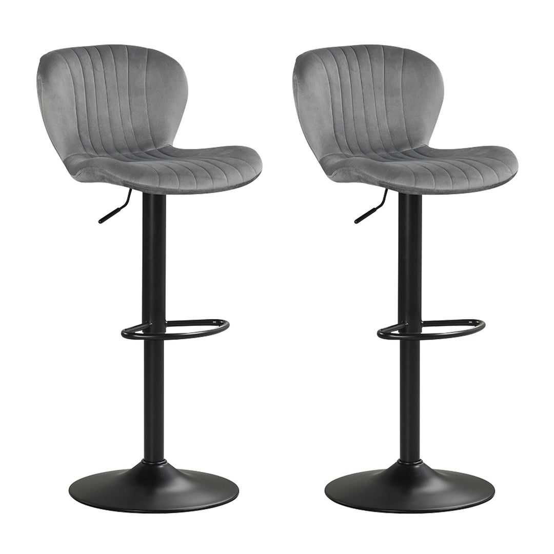 Adjustable Counter Height Chairs Set of 2 with Velvet Upholstered Backrests