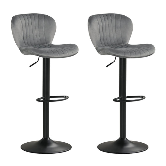 Adjustable Counter Height Chairs Set of 2 with Velvet Upholstered Backrests