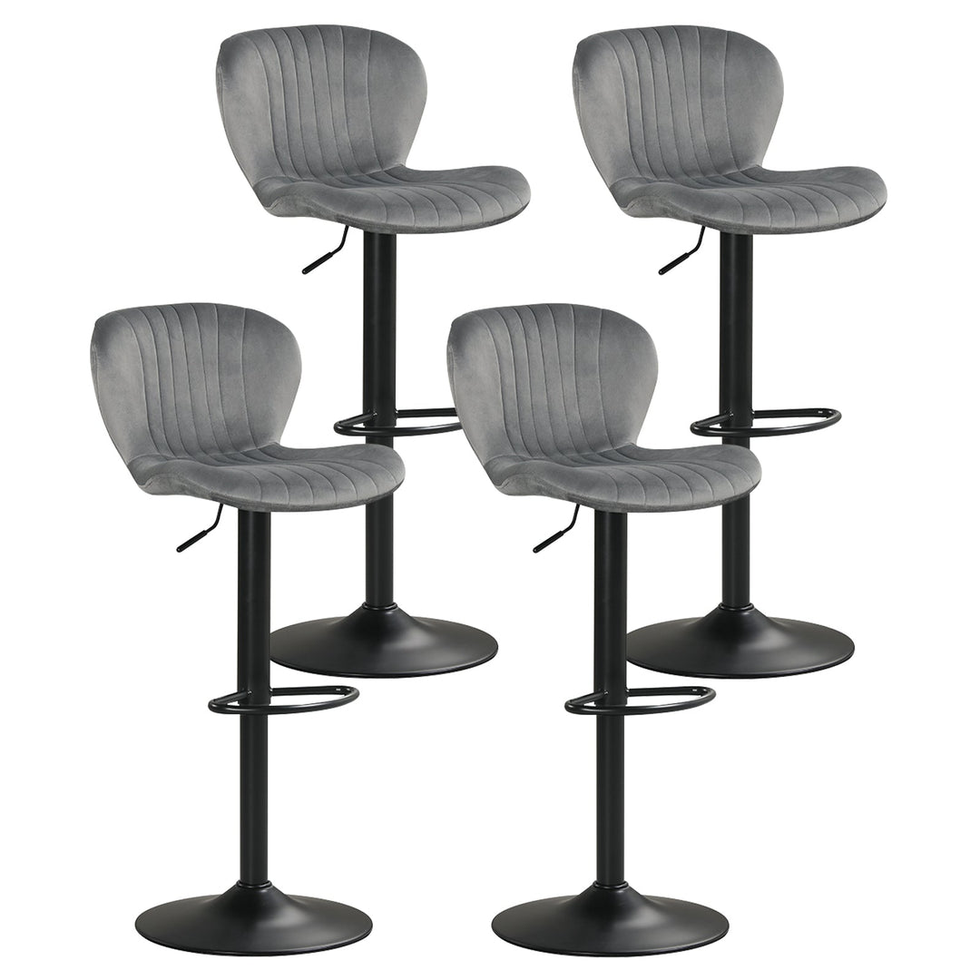 Adjustable Counter Height Chairs Set of 4 with Velvet Upholstered Backrests