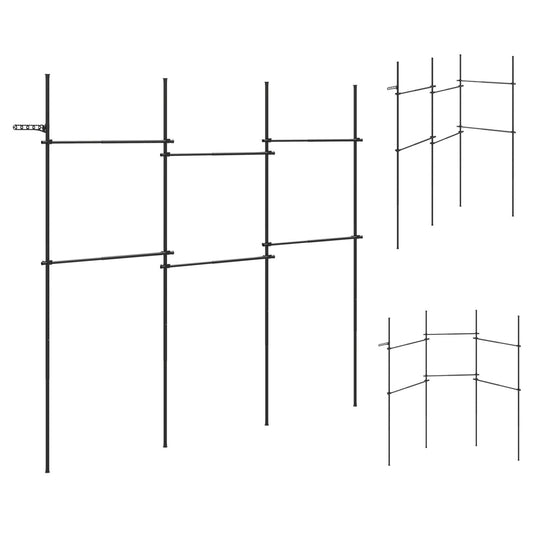 Floor to Ceiling Clothes Rack with 6 Adjustable Hanging Rods